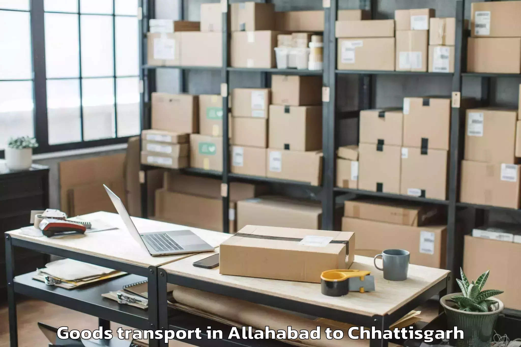 Book Your Allahabad to Pithora Goods Transport Today